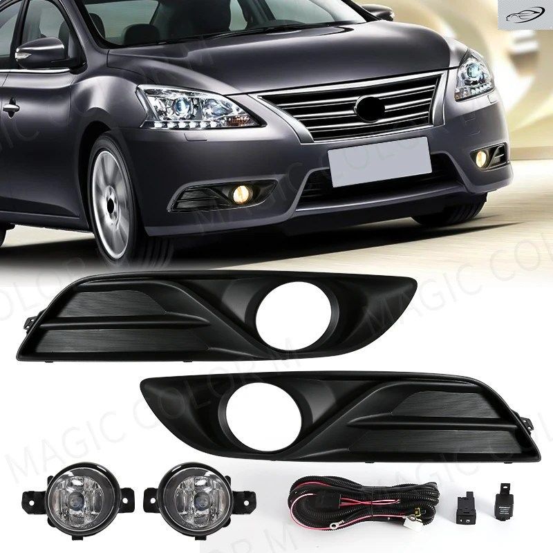 LEDフォグランプ 日産シルフィ セントラ ブルーバード 2013 2014 2015 デイタイムランニングライト フロントバンパー ドライビングカー 12V