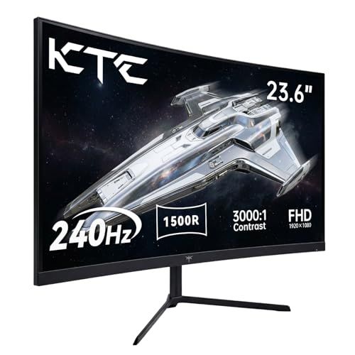 KTC 24インチ 湾曲ゲーミングモニター 180Hz 1ms(MPRT) フルHD 1080P曲面1500R VAパネル 3000:1コントラスト比 HDR10 sRGB110% DCI-P3 85% Adobe RGB92％の広色域ボリュ b5d0eb41