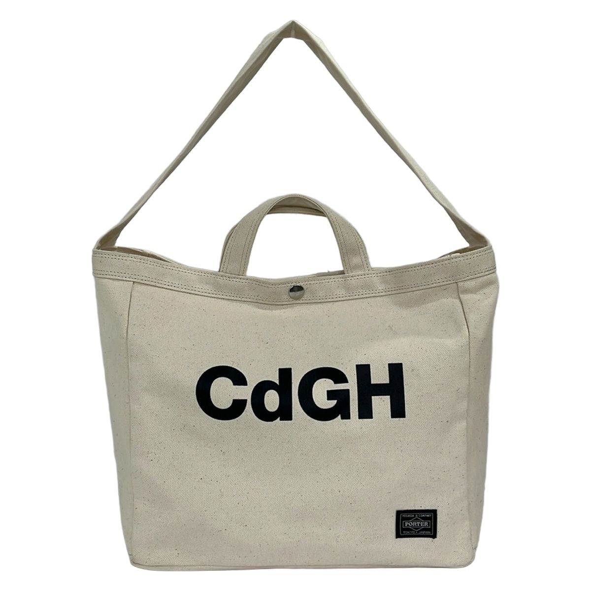 COMMEdesGARCONS HOMME(コムデギャルソンオム) トートバッグ美品 - HE-K 202 アイボリー×黒 × PORTER/CdGH