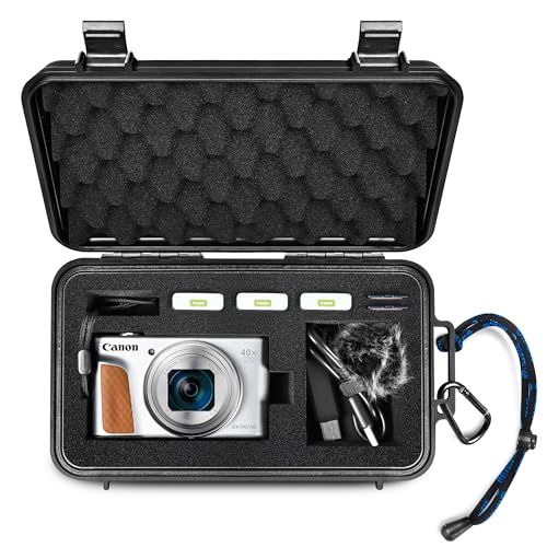 Lekufee Travel Waterproof Hard Case for Canon PowerShot SX740/SX730/SX720 HS Digital Camera, NB-13L Battery, Accessories - Black (bag and case only) ym 987e3fd3