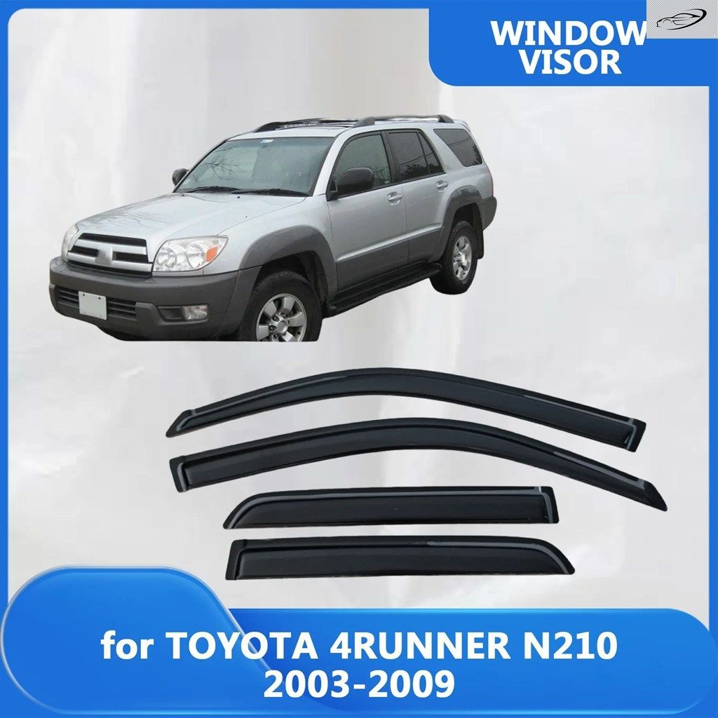 トヨタ 4ランナー N210 2003-2008 2009 車用サイドウィンドウバイザー ウェザーシールド ドアバイザー ウィンドレインガード 外付け