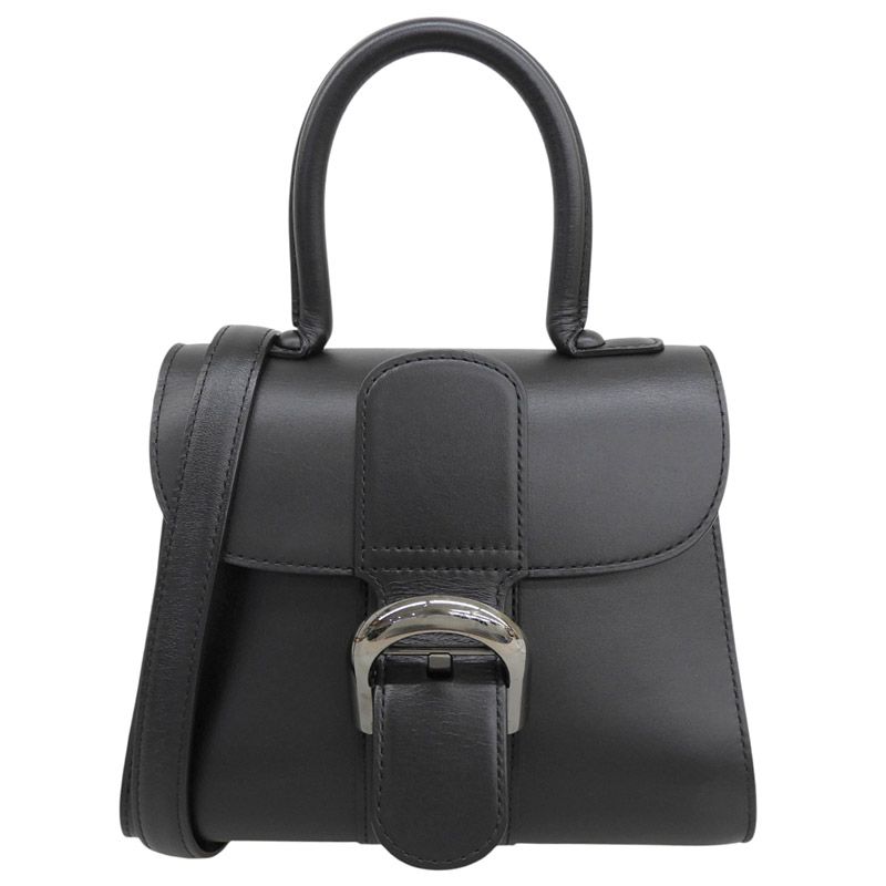デルヴォー DELVAUX ブリヨンミニ 2WAYバッグ ハンドバッグ ショルダーバッグ レザー ブラック AA0406AAM099ZDO 中古 新入荷 OB2956