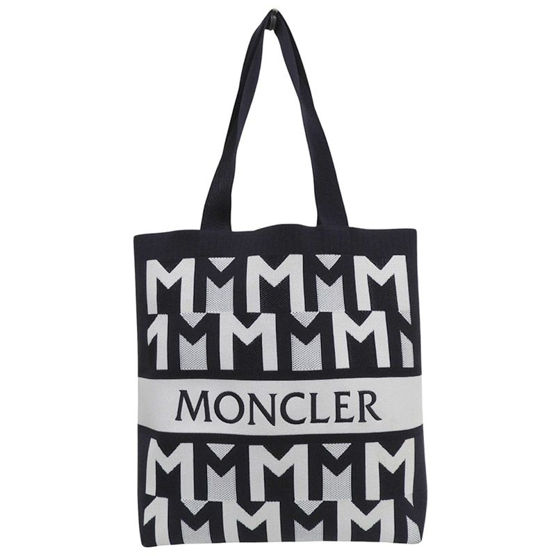モンクレール MONCLER トートバッグ ニット ネイビー/ホワイト I209A5D00009 中古 新入荷 OB2949