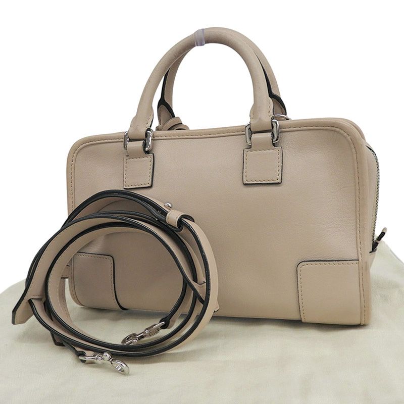 ロエベ LOEWE アマソナ23 2WAYバッグ ハンドバッグ ショルダーバッグ レザー ベージュ 中古 新入荷 OB2912