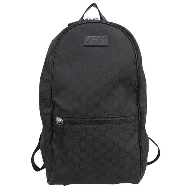 グッチ GUCCI バックパック リュックサック GG ナイロン/レザー ブラック 449181 中古 新入荷 GU0694