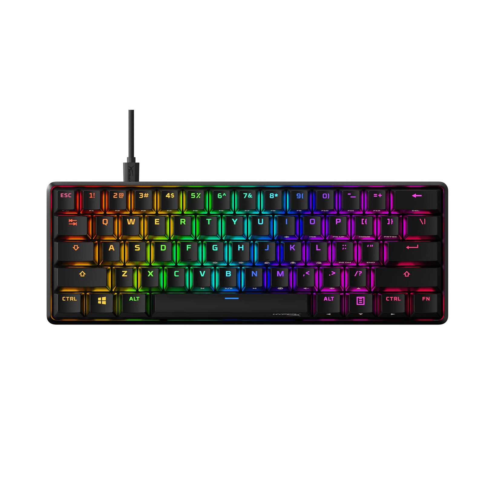 HyperX Alloy Origins 60 小型RGBメカニカルゲーミングキーボード 60%レイアウト HyperXスイッチ ゲーマー向け メーカー 2年保証 HKBO1S-RB-US/G ( 4P5N4A [d)60%サイズ] [06)英/赤軸/ABS]