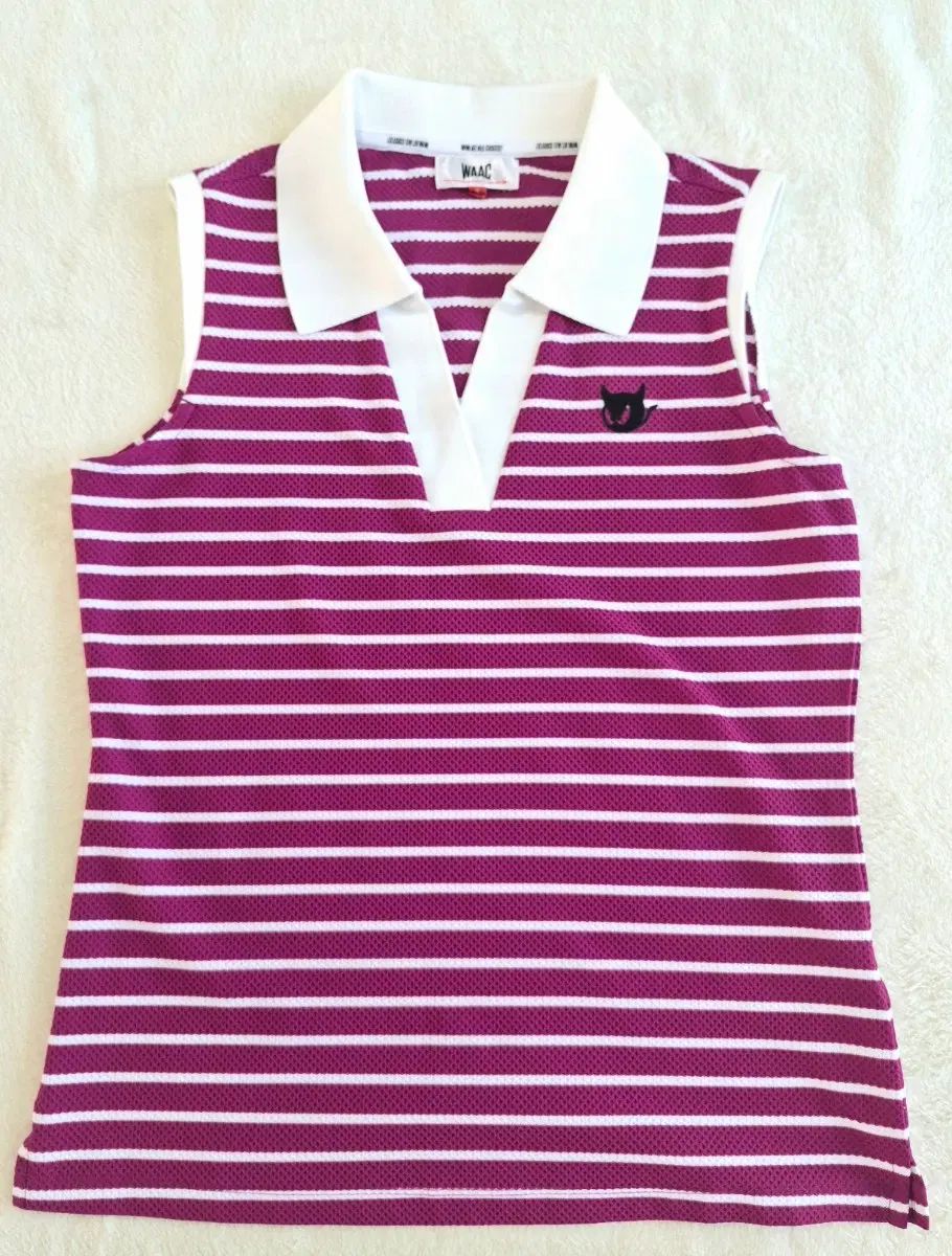 正規品 ワック(WAAC)ゴルフ レディース ストライプ ノースリーブ カラ Tシャツ 3(95)