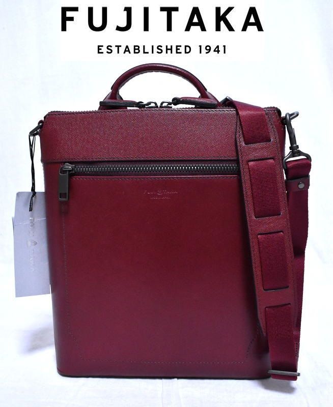 【定価3万9600円】新品 FUJITAKA フジタカ【エキストラ】B5サイズ レザーショルダーバッグ 659122 ボルドー IKETEI イケテイ 7,700円