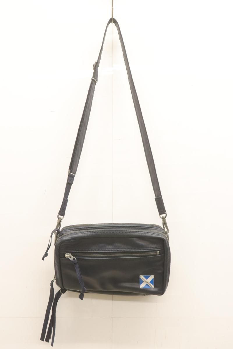 【中古】 LUGGAGE LABEL メンズショルダーバッグ -- LINER ショルダーバッグ LUGGAGE LABEL -- 紺 ネイビー ロゴ