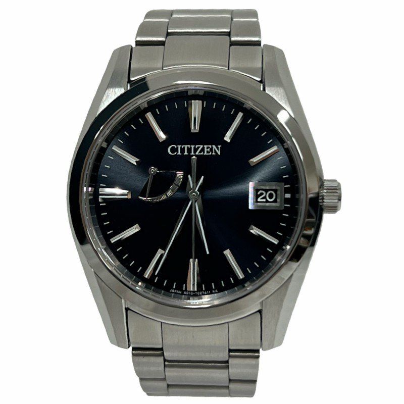 CITIZEN シチズン デイト AQ1000-58E 腕時計メンズ ソーラー電波クォーツ ブラック文字盤 動作品 【中古】 52608K131 63,140円