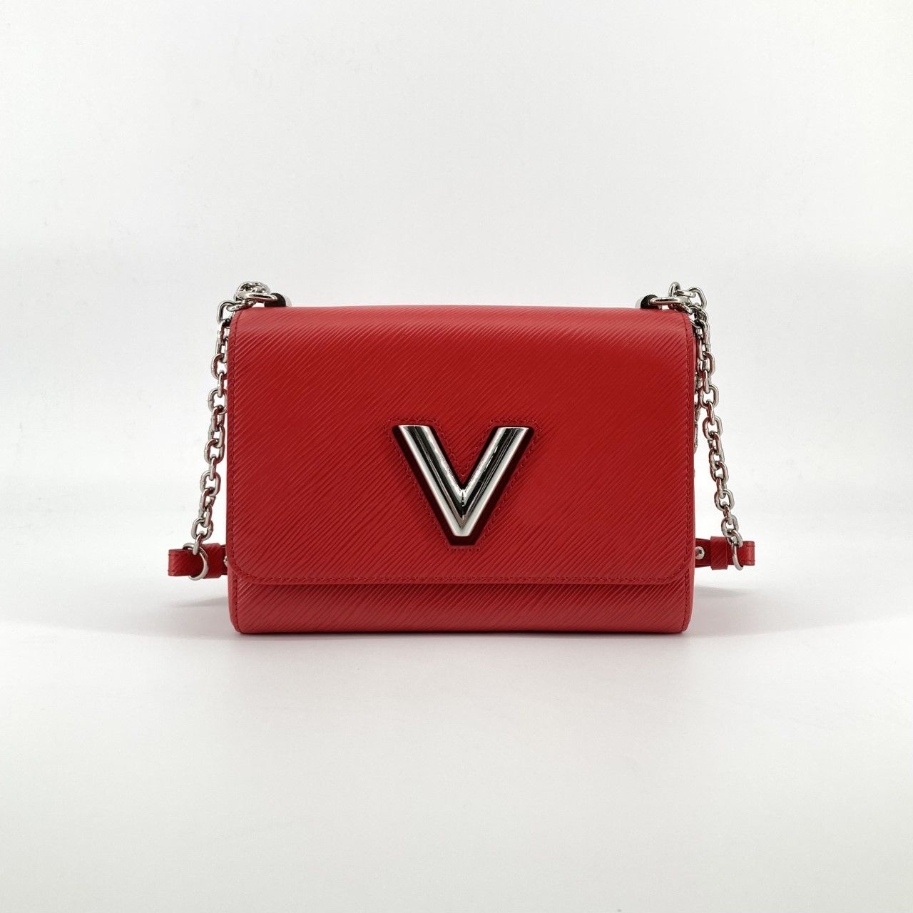 LOUIS VUITTON（ルイ・ヴィトン） ツイストMM LVロック シルバー金具 エピレザー M50523 ショルダーバッグ レッド 99,825円