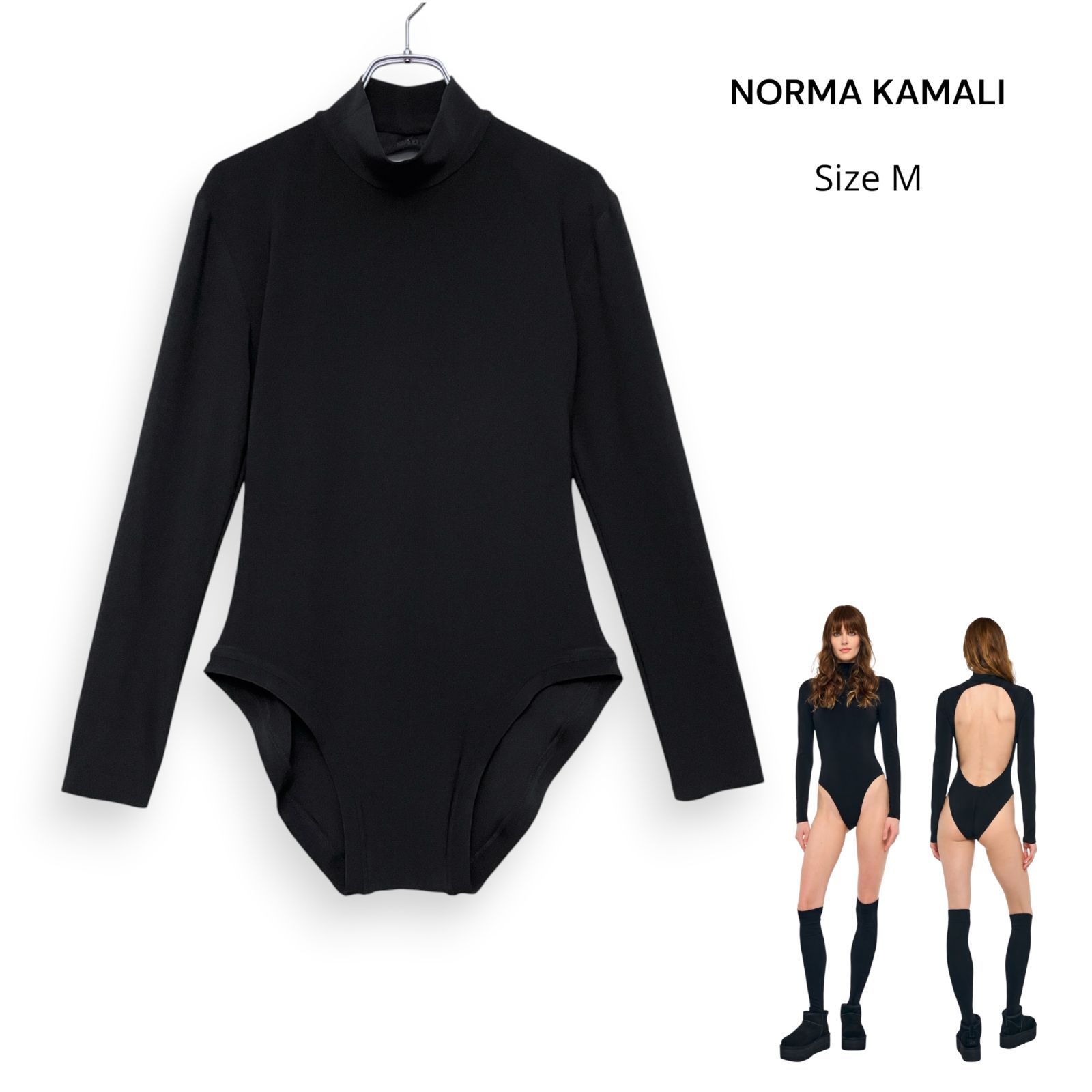 NORMA KAMALI OPEN BACK BODYSUIT ノーマカマリ オープン バック ボディスーツ SizeM /R26923 9,865円