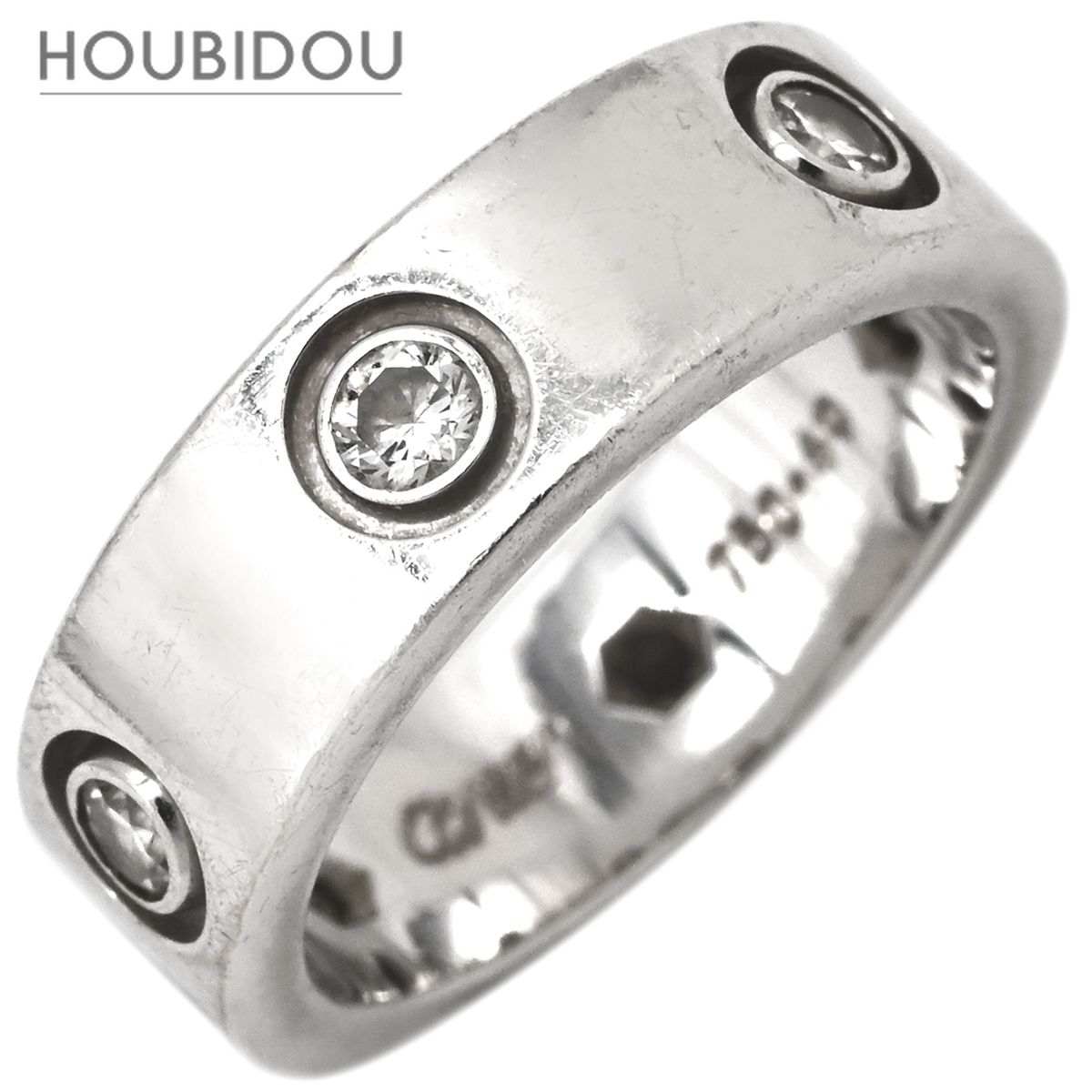カルティエ Cartier リング 指輪 ラブリング フルダイヤ ホワイトゴールド #49(JP9) LOVE Ring 750WG 6Pダイヤモンド 9号 B4026000【中古】