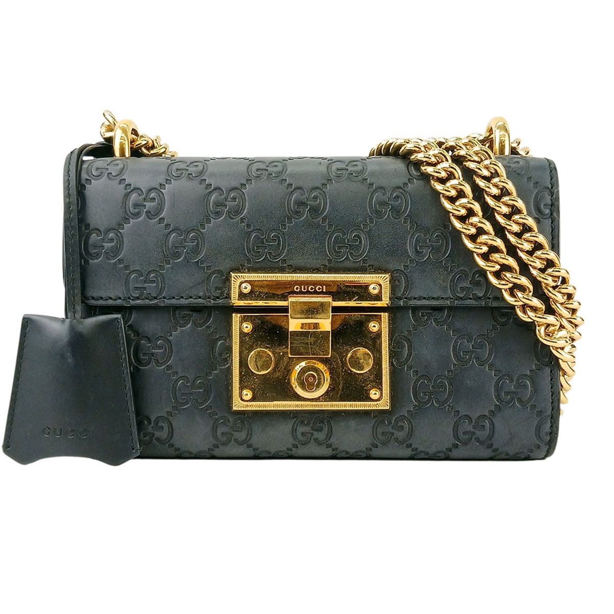 GUCCI グッチ パドロック GGスモール チェーンショルダーバッグ ショルダーバッグ 409487 レディース レザー ブラック 中古