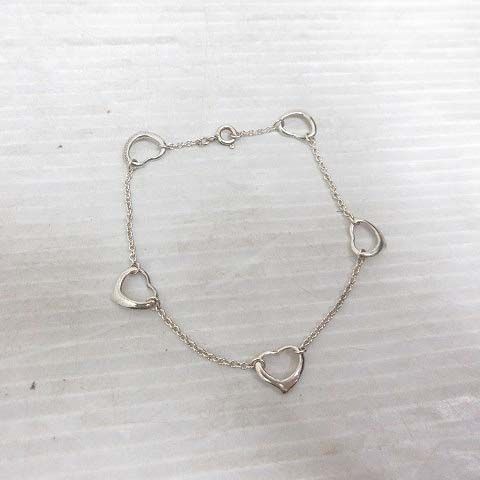 ティファニー TIFFANY & CO. 5P オープンハート ブレスレット SV925 シルバー エルサペレッティ アクセサリー ☆AA★