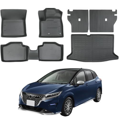 H★日産 ノート E13系 フロアマット 防水 NOTE e-power E13 フロアマット+ラゲッジマット+背もたれカバー 6点セット 2020年12月?現行 ノート e13 ラゲッジマット 立体カーマット TPE素材 耐摩擦 汚れ防止 滑り止め 簡単取付 15,563円
