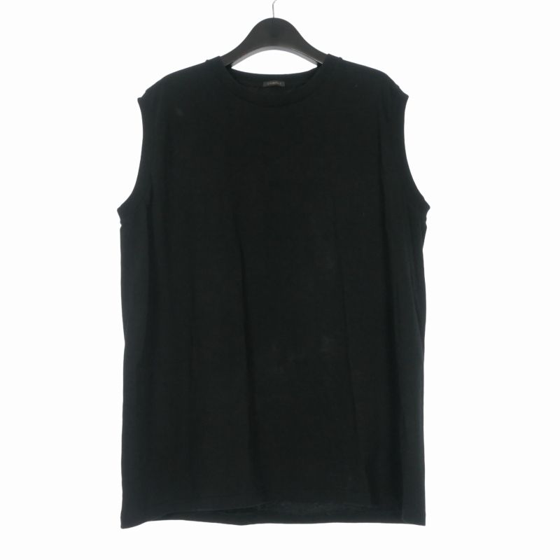 コモリ COMOLI コットンジャージ ノースリーブカットソー Tシャツ 3 ブラック 黒 B01-05011