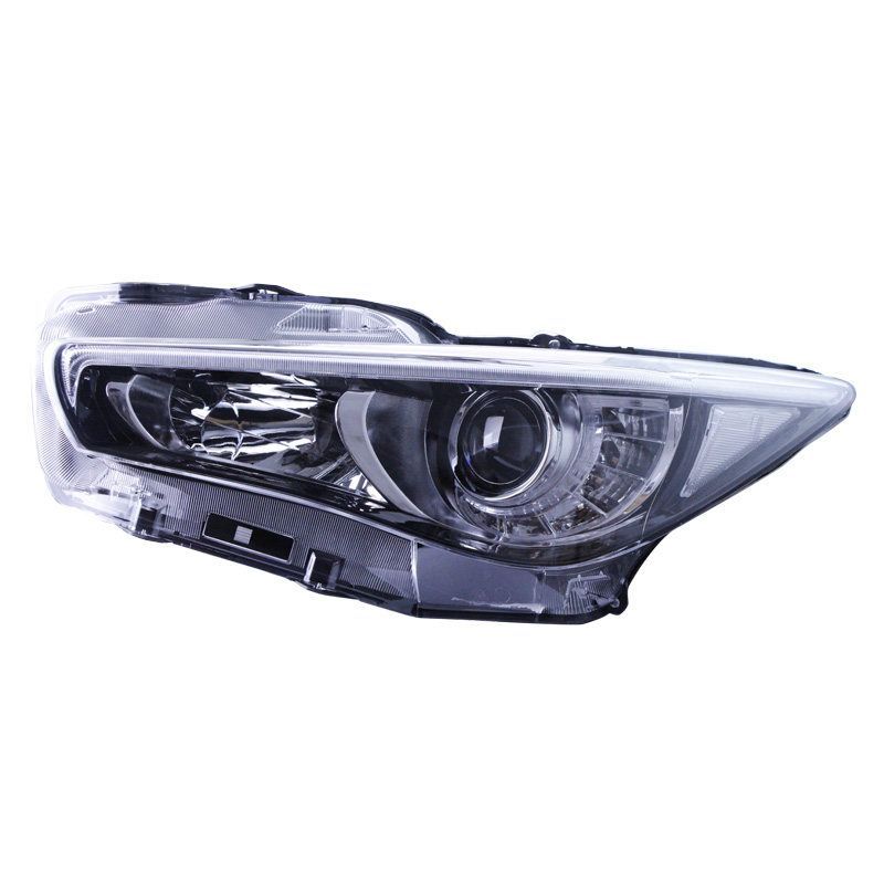 日産 スカイライン V37 2014～2019年対応 フロントヘッドライトユニット 左右セット LEDデイライト イエローウインカー 一体型ライト構成 補助ハイビーム プラグ接続式 フロントフェイス