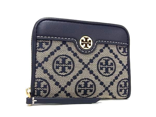 ■新品同様■ TORY BURCH トリーバーチ キャンバス×レザー コインケース コインパース 小銭入れ カードケース ネイビー系 BS5238 11,914円