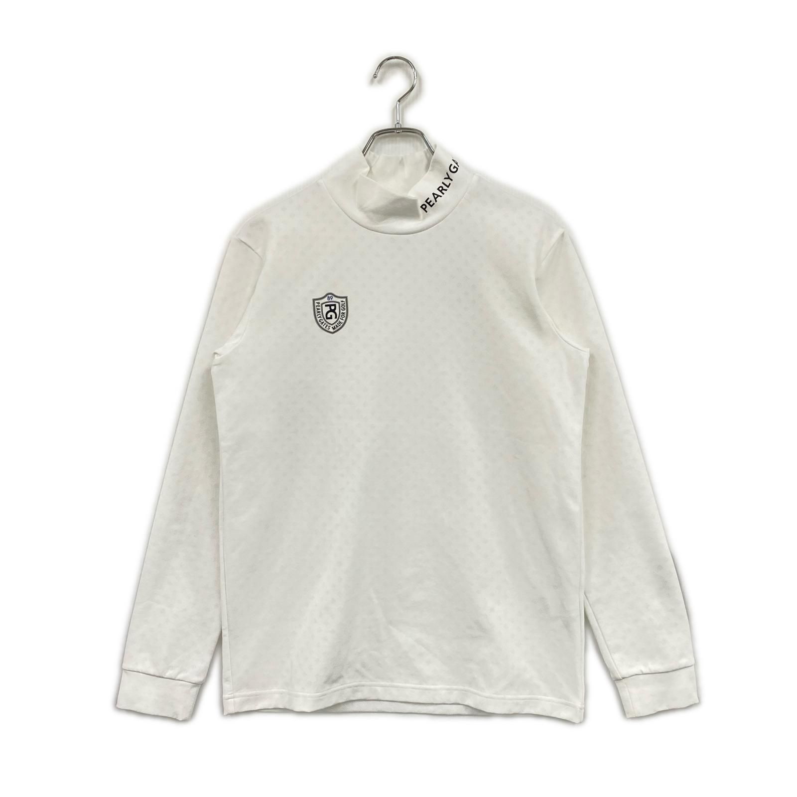 中古 メンズ パーリーゲイツ PEARLY GATES 長袖シャツ 4(M) ホワイト 白 モックネック ダイヤメッシュ