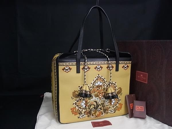 ■新品■未使用■ ETRO エトロ レザー フラワー 花柄 トートバッグ ショルダーバッグ 肩掛け ブラウン系×マルチカラー FZ3706 43,459円