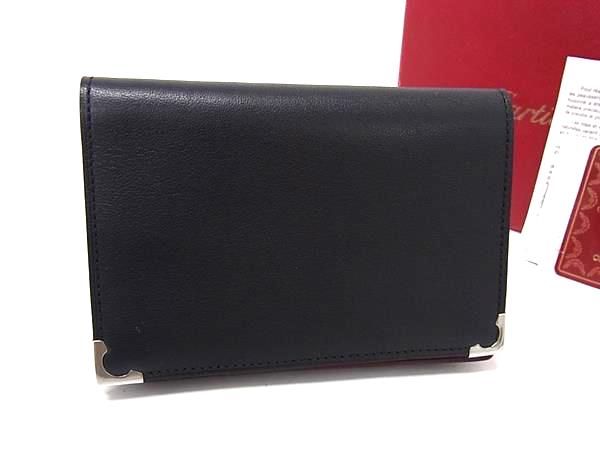 ■新品■未使用■ Cartier カルティエ カボション レザー カードケース カード入れ 名刺入れ メンズ ブラック系 FY2607