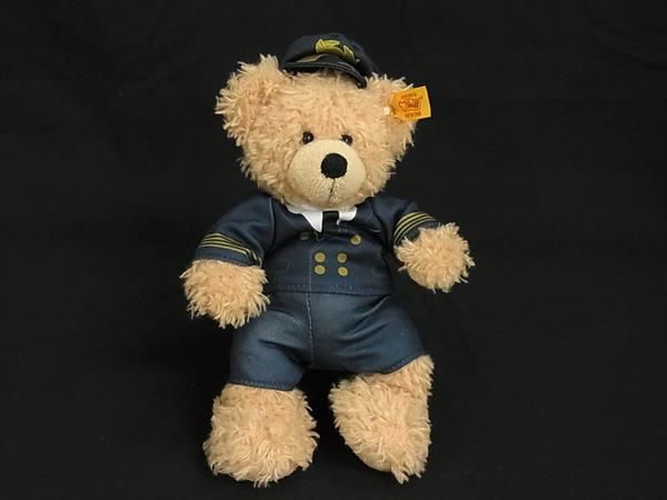 ■美品■ Steiff シュタイフ 678509 ANA限定 フィン パイロット テディベア くま ぬいぐるみ ベージュ系×ネイビー系 FZ4511 7,546円