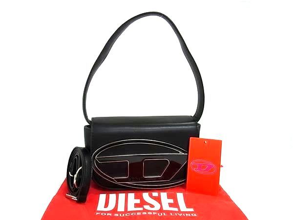 ■新品同様■ DIESEL ディーゼル 1DR レザー ワンハンドル 2WAY ハンドバッグ ショルダー 肩掛け 斜め掛けかばん ブラック系 FZ4577 32,227円
