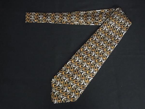 ■新品■未使用■ GUCCI グッチ ホースビット柄 シルク100% ネクタイ ビジネス 紳士 メンズ ブラック系×マルチカラー BR5120