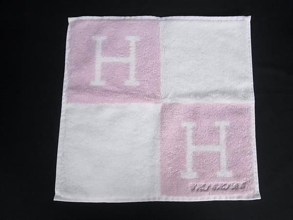 ■新品■未使用■ HERMES エルメス アヴァロン カレタオル コットン100％ ハンドタオル タオルハンカチ ピンク系 HE1747 8,193円