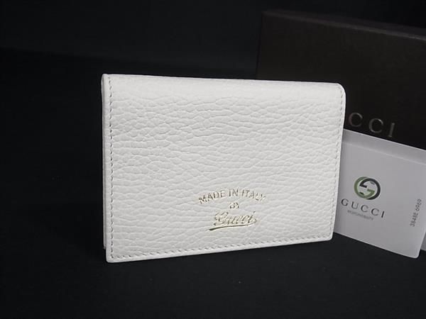 ■極美品■ GUCCI グッチ 354500 4276 レザー カードケース カード入れ パスケース 定期入れ レディース メンズ アイボリー系 FY4880