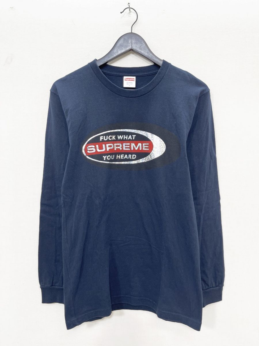 Supreme シュプリーム 16FW ビッグロゴ ロングスリーブ Tシャツ sizeS/ネイビー ■◆◎メンズ
