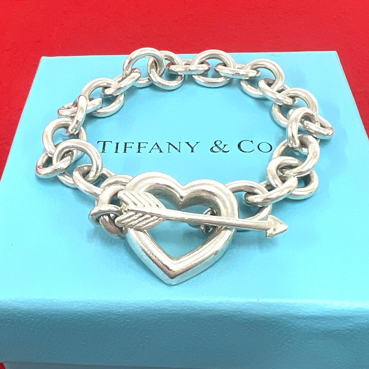 極 美品 TIFFANY&Co. ティファニー ヴィンテージ ハートアロー ブレスレット シルバー925 アクセサリー シルバー 12-10