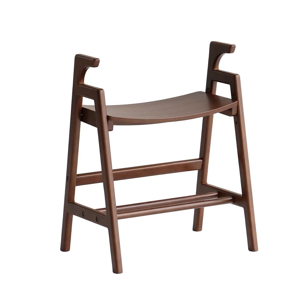ILC-3734 いちばかぐ 幅48.5×奥行34×高さ60cm -crest- Bench Arm 立ち上がり 木製 腰掛け ブラウン 収納 杖 靴 高さ調節 チェア 手すり コンパクト サポート アームベンチ 玄関スツール ベンチ 玄関椅子 [市場]