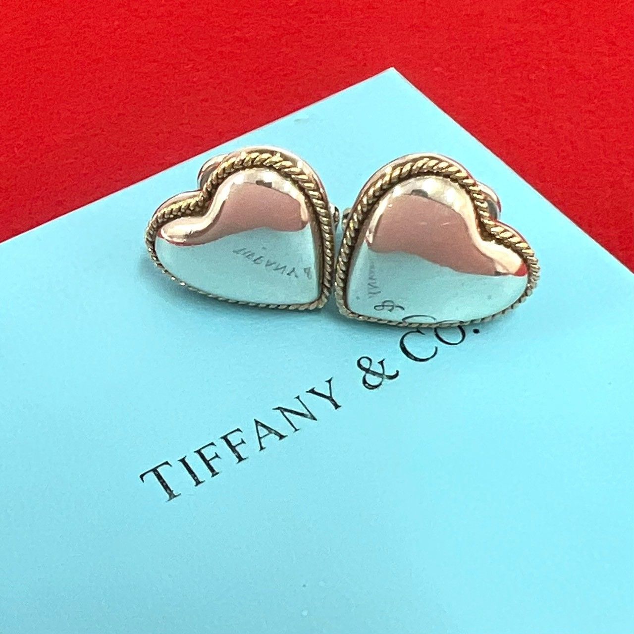 極 美品 TIFFANY&Co. ティファニー ヴィンテージ ハート ツイスト イヤリング シルバー925 アクセサリー シルバー ゴールド 00275 29,965円