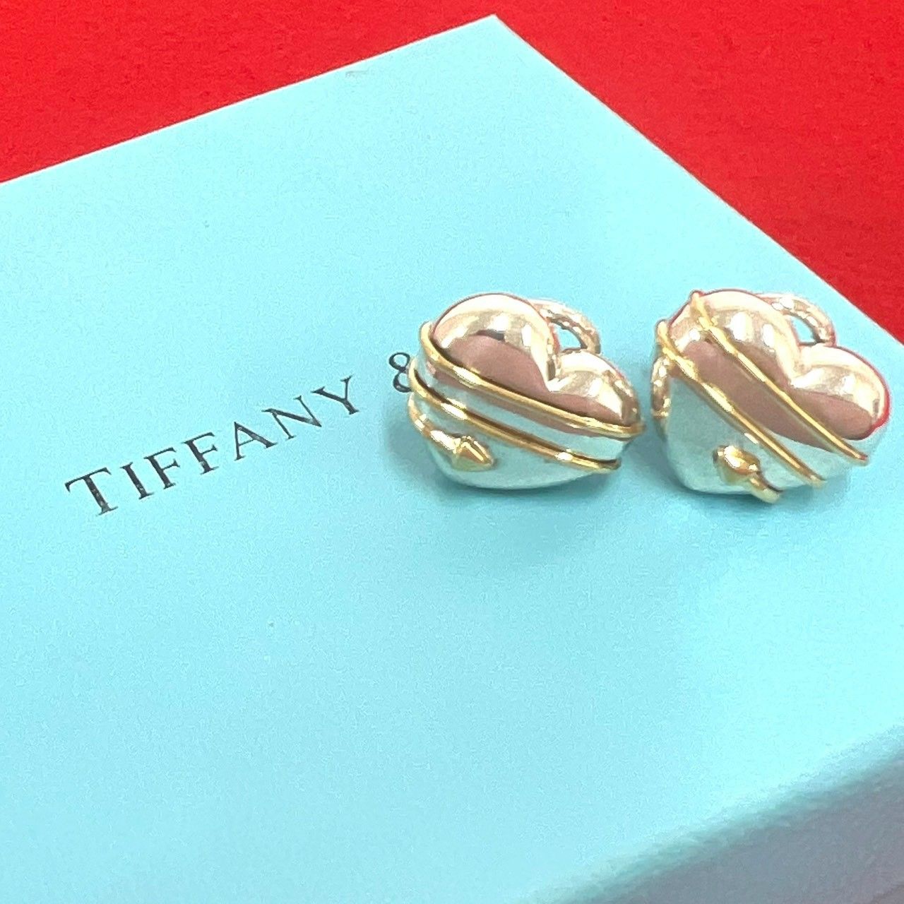極 美品 TIFFANY&Co. ティファニー ヴィンテージ ハートアロー イヤリング シルバー925 K18イエローゴールド 750YG シルバー 10636 28,535円