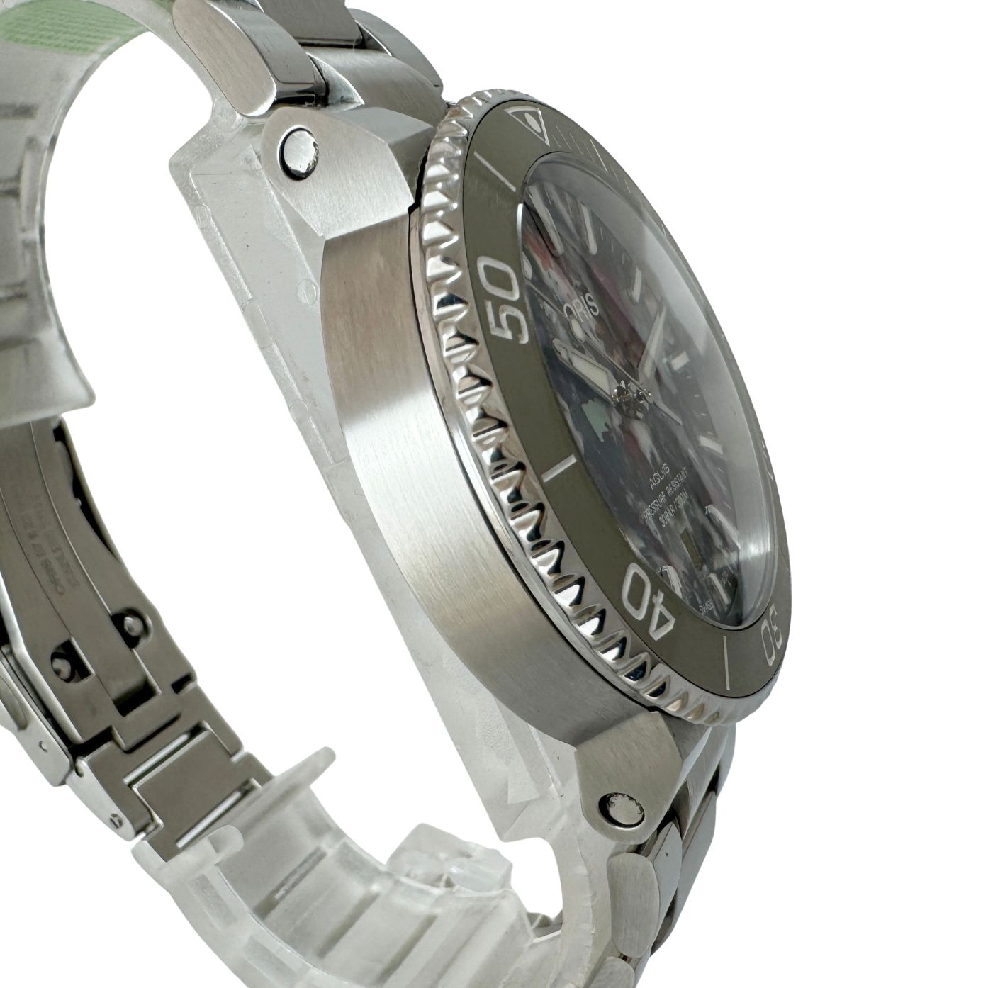 【オリス ORIS☆アクイス デイト アップサイクル】中古 メンズ 腕時計 自動巻き 01 733 7766 4150 ダイバーズ マルチカラー☆Sランク☆