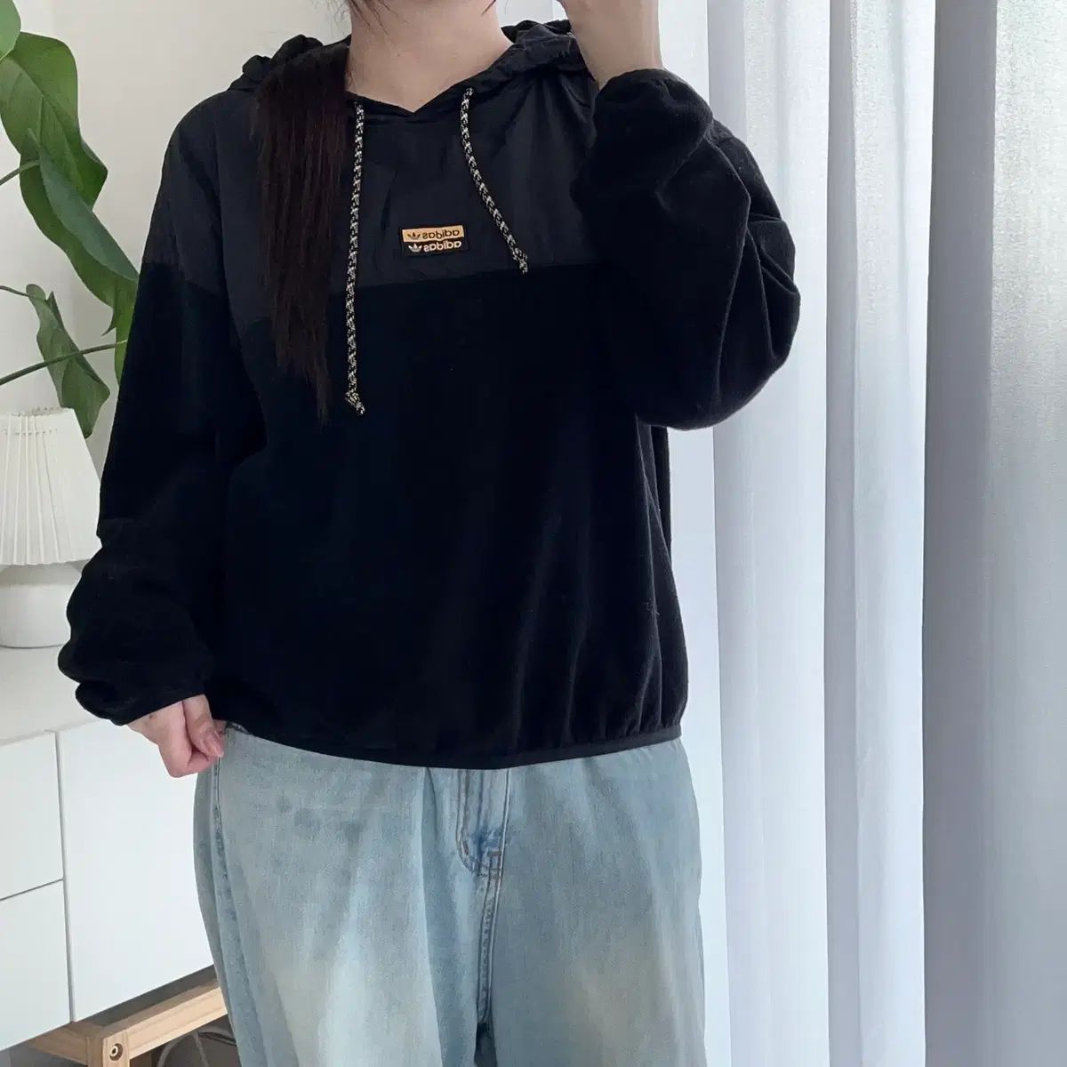 アディダス ブラック ハイブリッド フリース フーディー Tシャツ S 6,944円