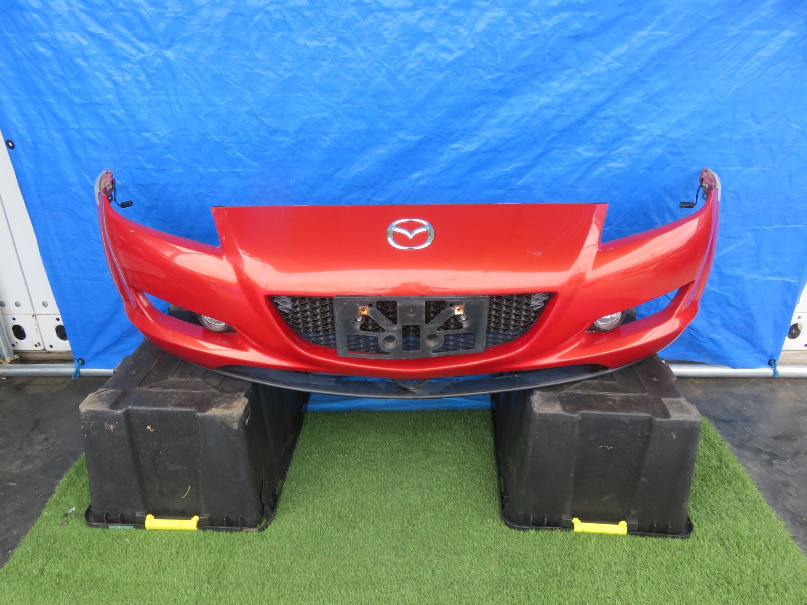 ★SFC8751/マツダ RX-8 RX8 SE3P 前期 純正 フロントバンパー 27A べロシティレッドマイカ