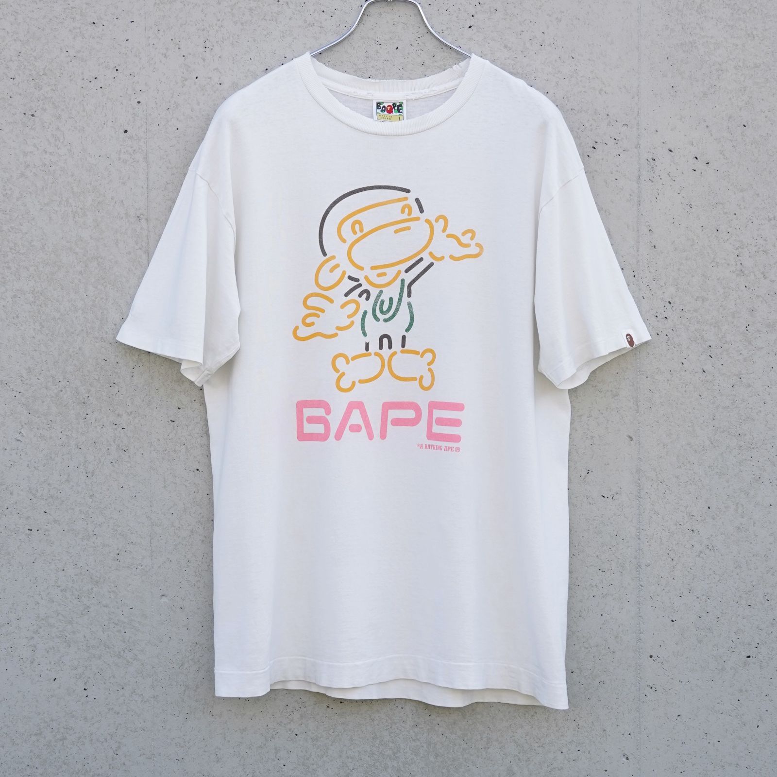 A BATHING APE OLD BAPE 90s 日本製 シングルステッチ Tシャツ L NIGO 