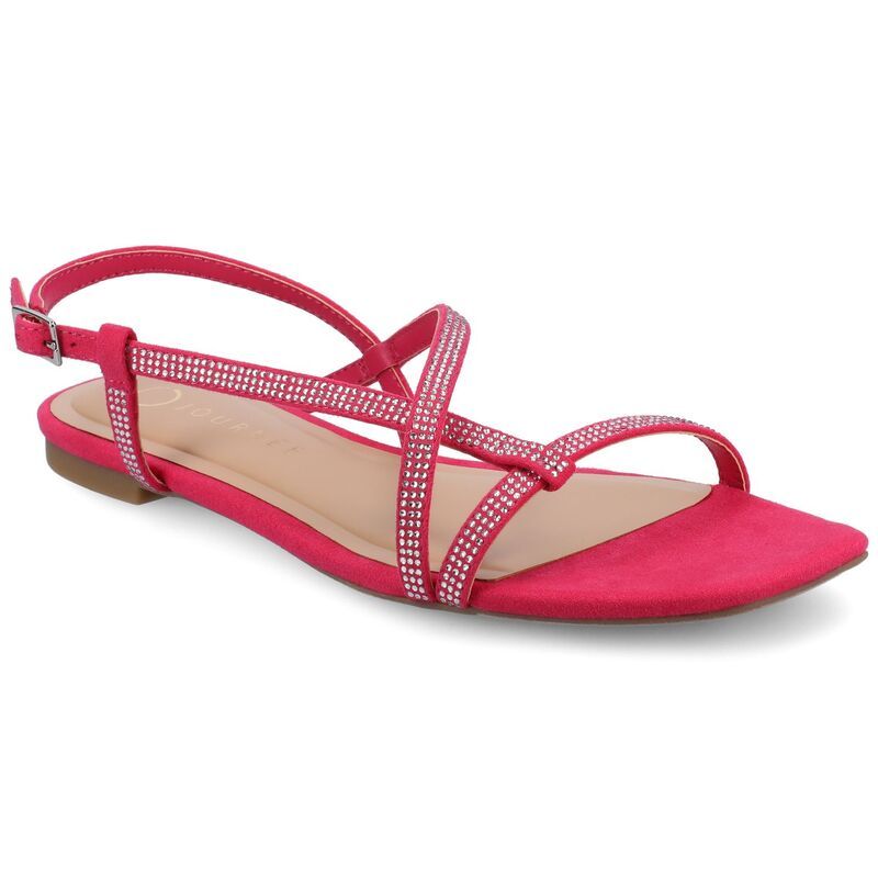 ジャーニー レディース シューズ サンダル Journee Francis Womensquare Toe Strappy Flat Sandals Fuchsia フューシャ