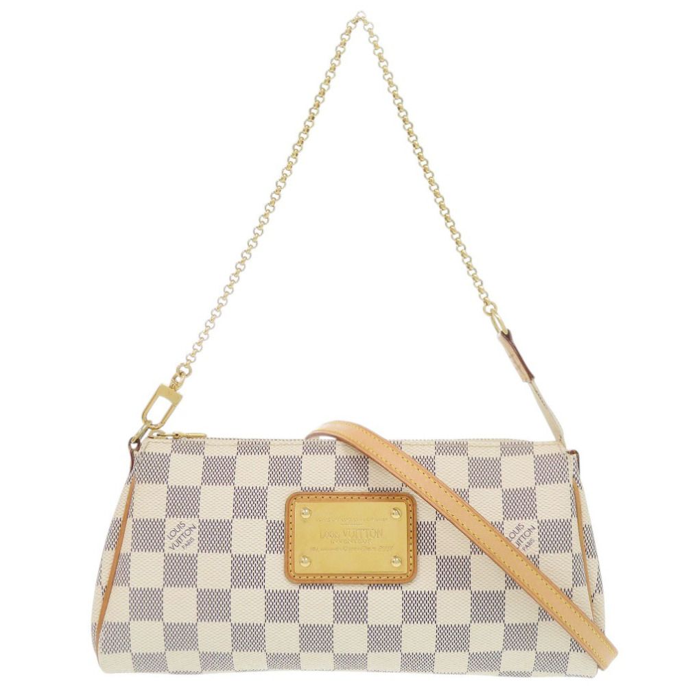 美品 ルイ ヴィトン エヴァ ダミエ アズール N55214 2WAY ショルダーバッグ LV 0154 LOUIS VUITTON