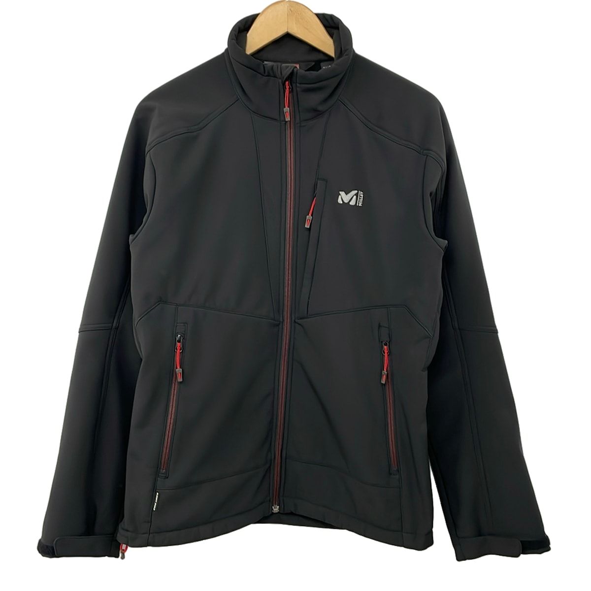 MILLET(ミレー) ブルゾン サイズL メンズ美品 - 黒×レッド 長袖/春/秋