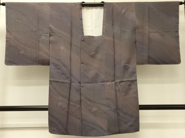 平和屋着物＃道行コート　舞葉地紋　暈し染め　ロング丈　正絹　逸品　CABJ5482in