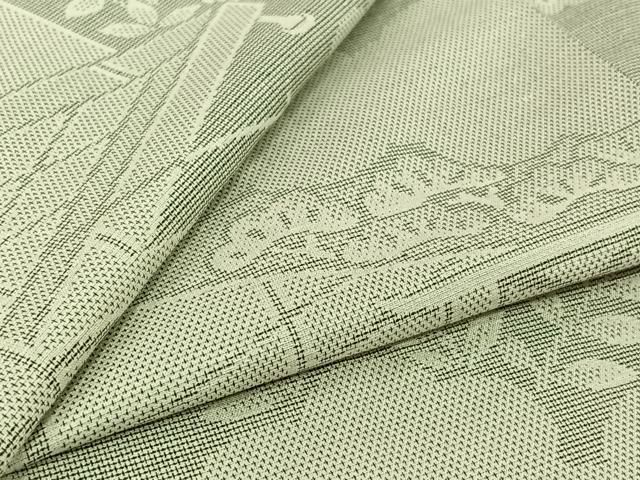 平和屋着物▽お召 単衣 風景松文 正絹 逸品 AABK9846jh