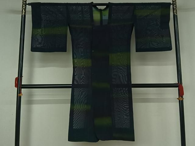 平和屋着物▽道行コート　スリーシーズン　春夏秋　塵除け　横段文　暈し染め　ロング丈　正絹　逸品　AABK9858jh 28,080円