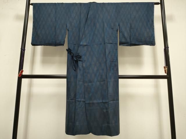 平和屋着物▽道中着　スリーシーズン　春夏秋　塵除け　格子　正絹　逸品　未使用　DABI4146du