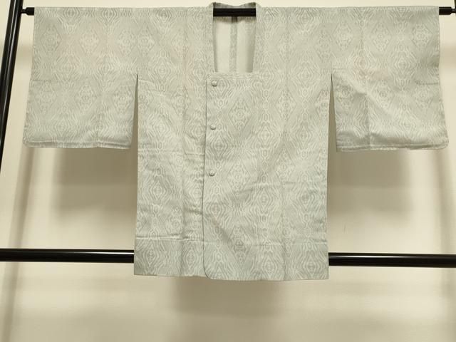 平和屋着物▽道行コート　スリーシーズン　春夏秋　塵除け　菱文　灰汁色　正絹　逸品　DABI4173du