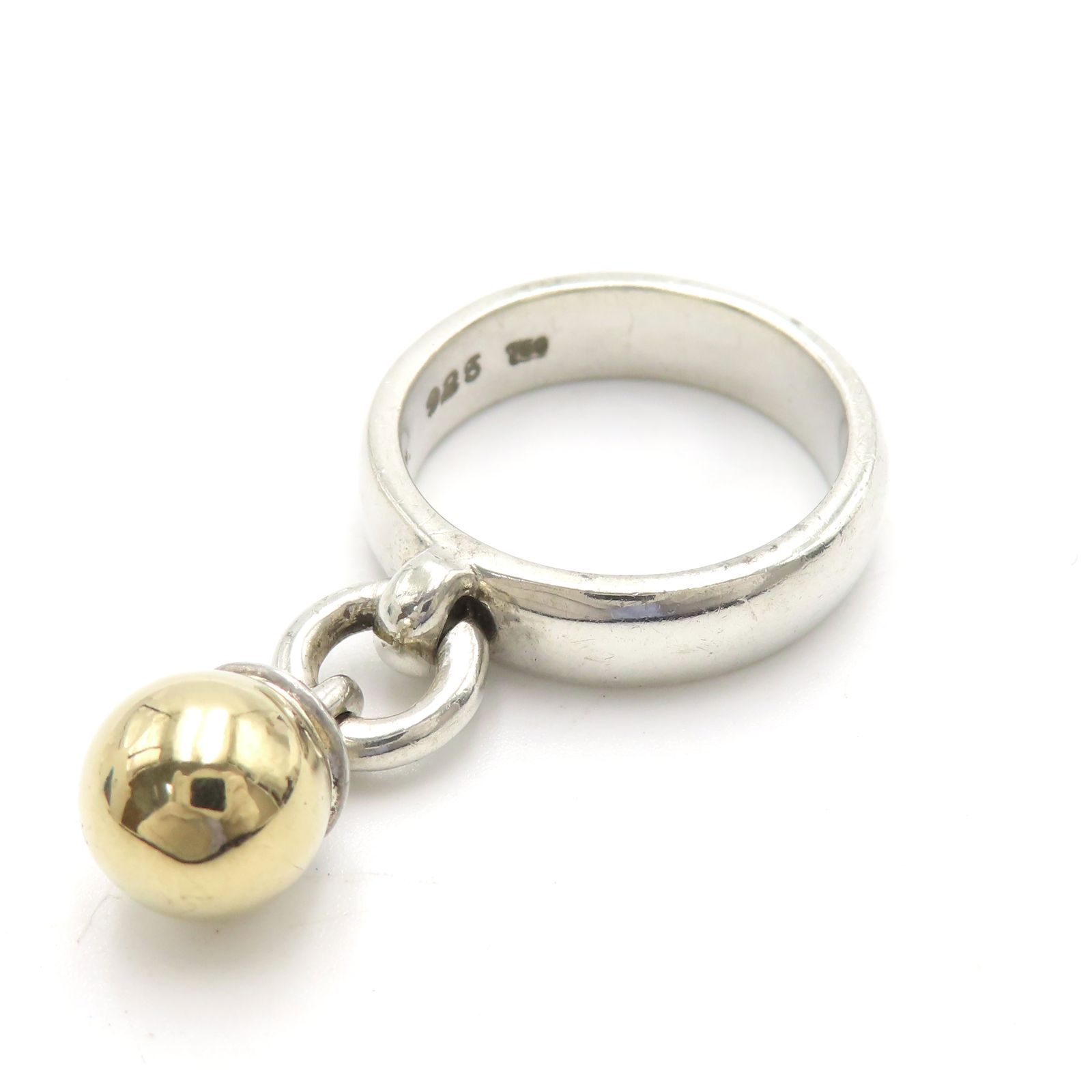 TIFFANY&CO　ティファニー　Ag925　Au750　ボールダングル　リング　シルバー　ゴールド　指輪　銀製　金　tiffany&co　【中古】