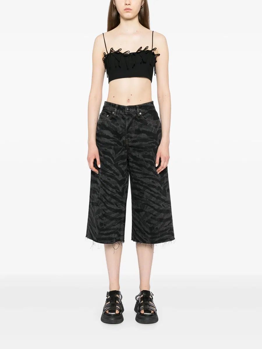 GANNI Lazer denim shorts in Black 39,281円
